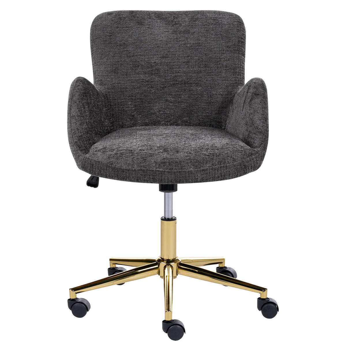 KANCELÁŘSKÁ ŽIDLE Žinylková látka Tmavě šedá Misorela - tmavě šedá, textil (60/80/60cm) - Beliani