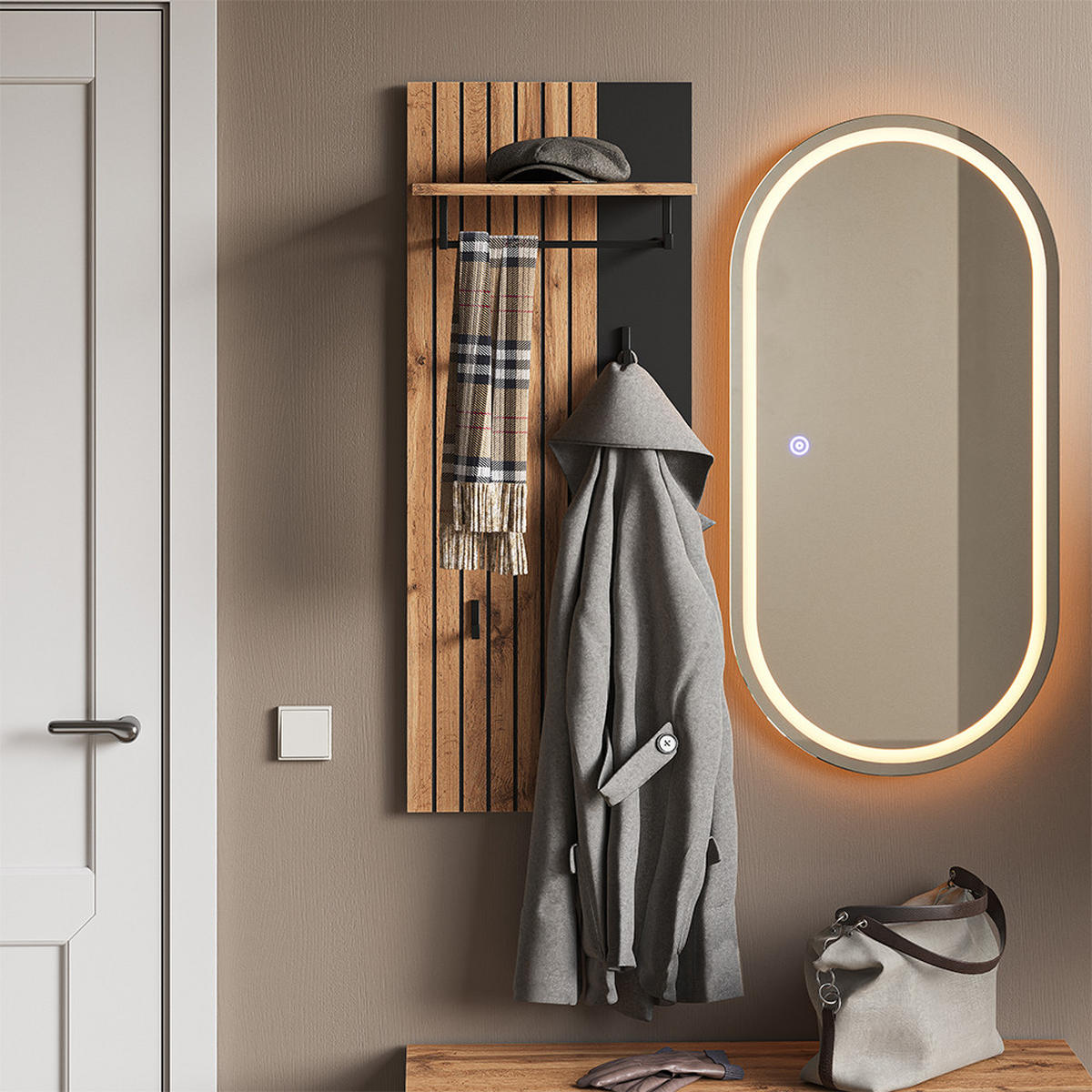 NÁSTĚNNÝ VĚŠÁK Amber Dub Wotan - dub Wotan, kompozitní dřevo (43/110/26.6cm) - Vicco