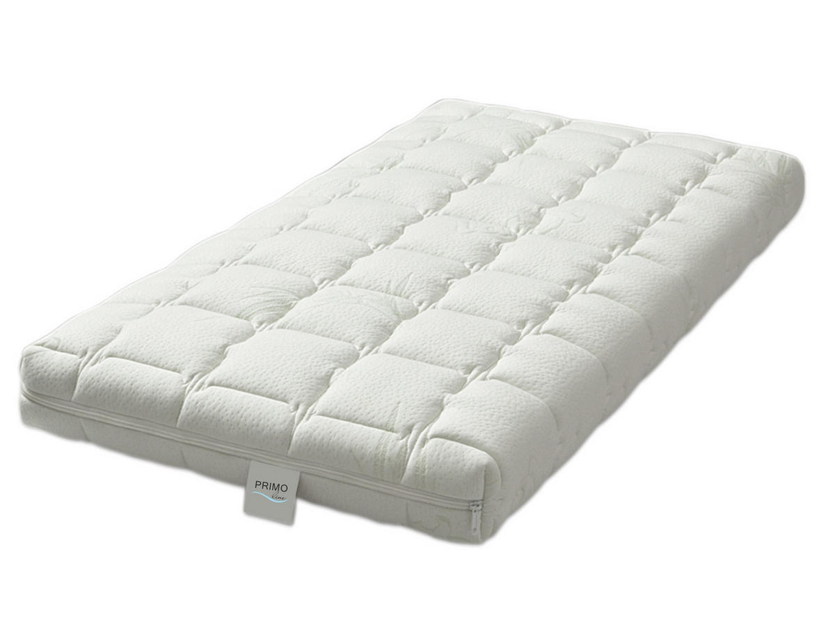 BABYMATRATZE Kokos 60x120 cm – Letti Moderni – 10 cm Höhe, ergonomisch, atmungsaktiv - Weiß, Textil - Letti Moderni
