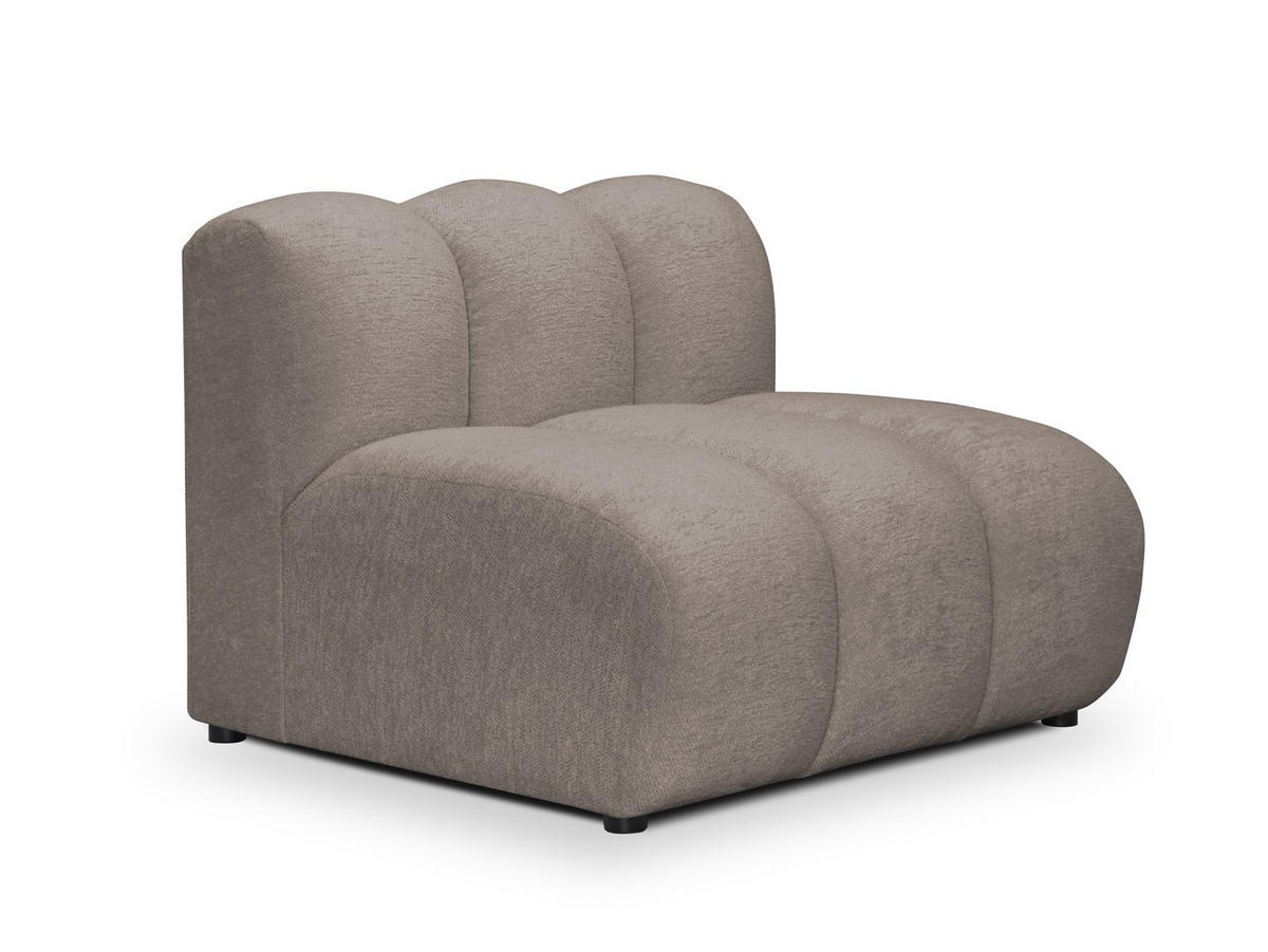 SOFAELEMENT Chenille Stoff Beige - Beige/Schwarz, Holzwerkstoff/Kunststoff (90/70/89cm) - Makamii