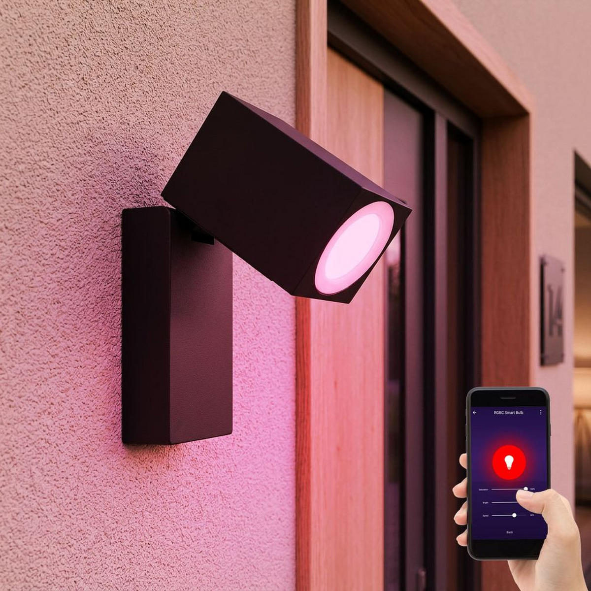 LED AUSSENLEUCHTE Alu Schwarz - Schwarz, Metall (9.2/6.6/10cm)