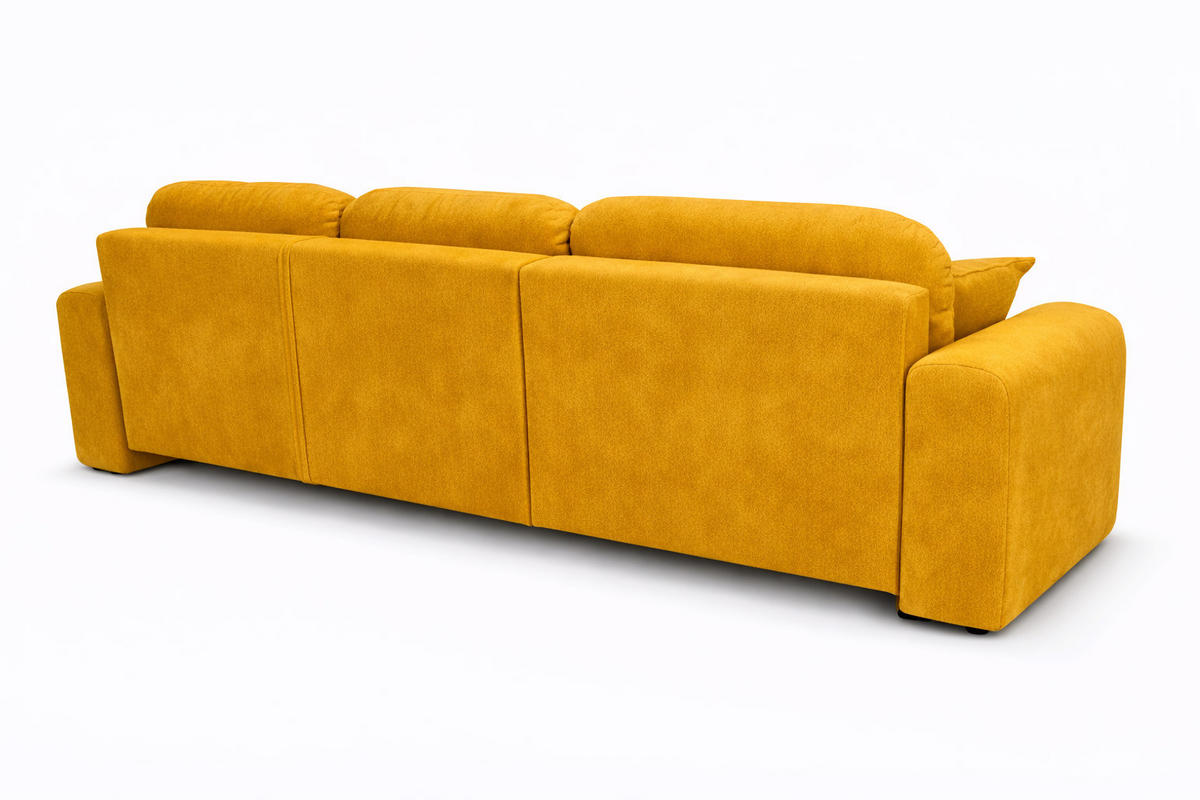 ECKSOFA Mit Schlaffunktion Und Bettkasten, Sofa L-Form Bingo L, Veloursstoff Salvador, Gelb, Rechts - Gelb, Holz (250/142cm) - Kaiser Möbel