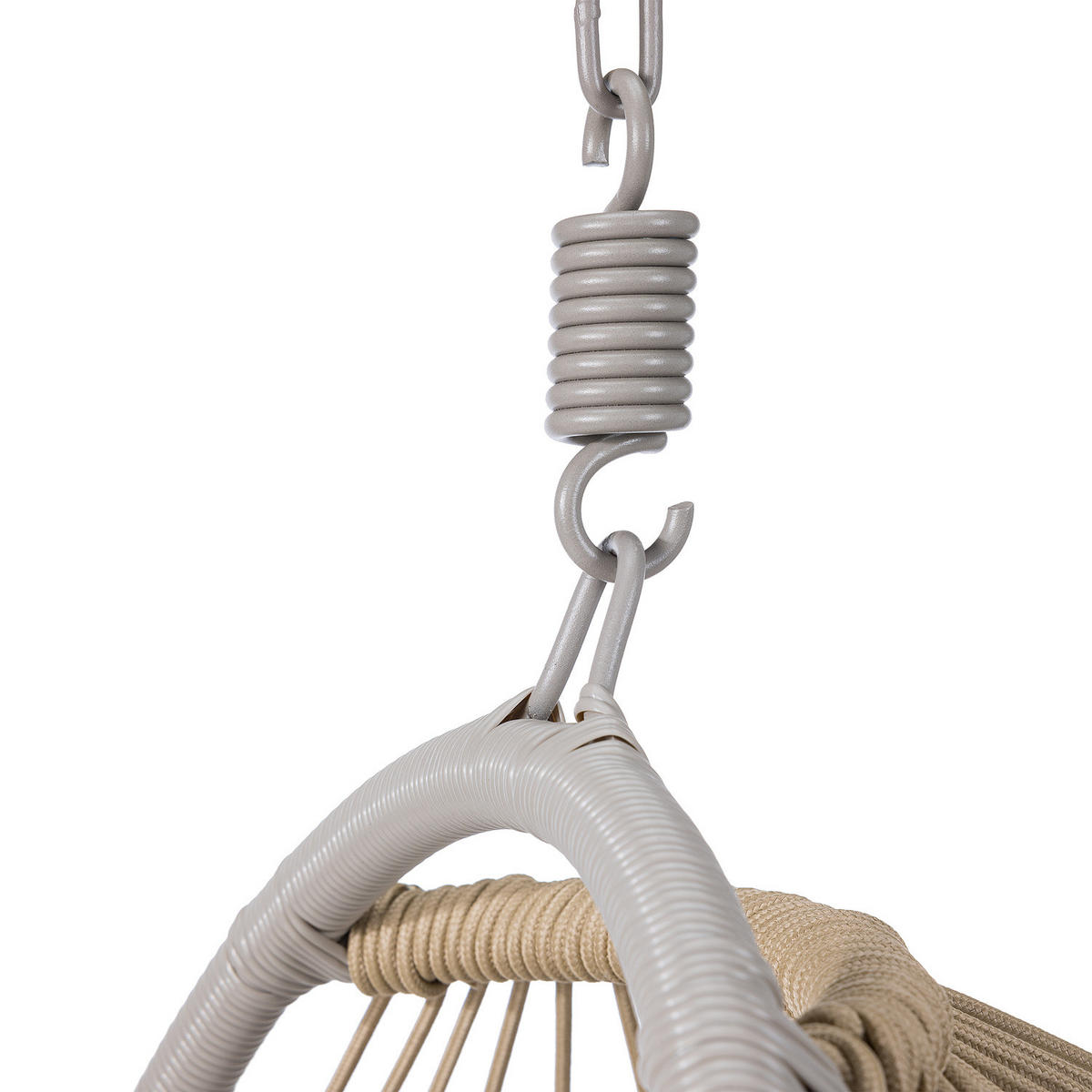 HÄNGESESSEL - Polyrattan / Stahl - Beige, Kunststoff/Textil (95/190/95cm) - home24