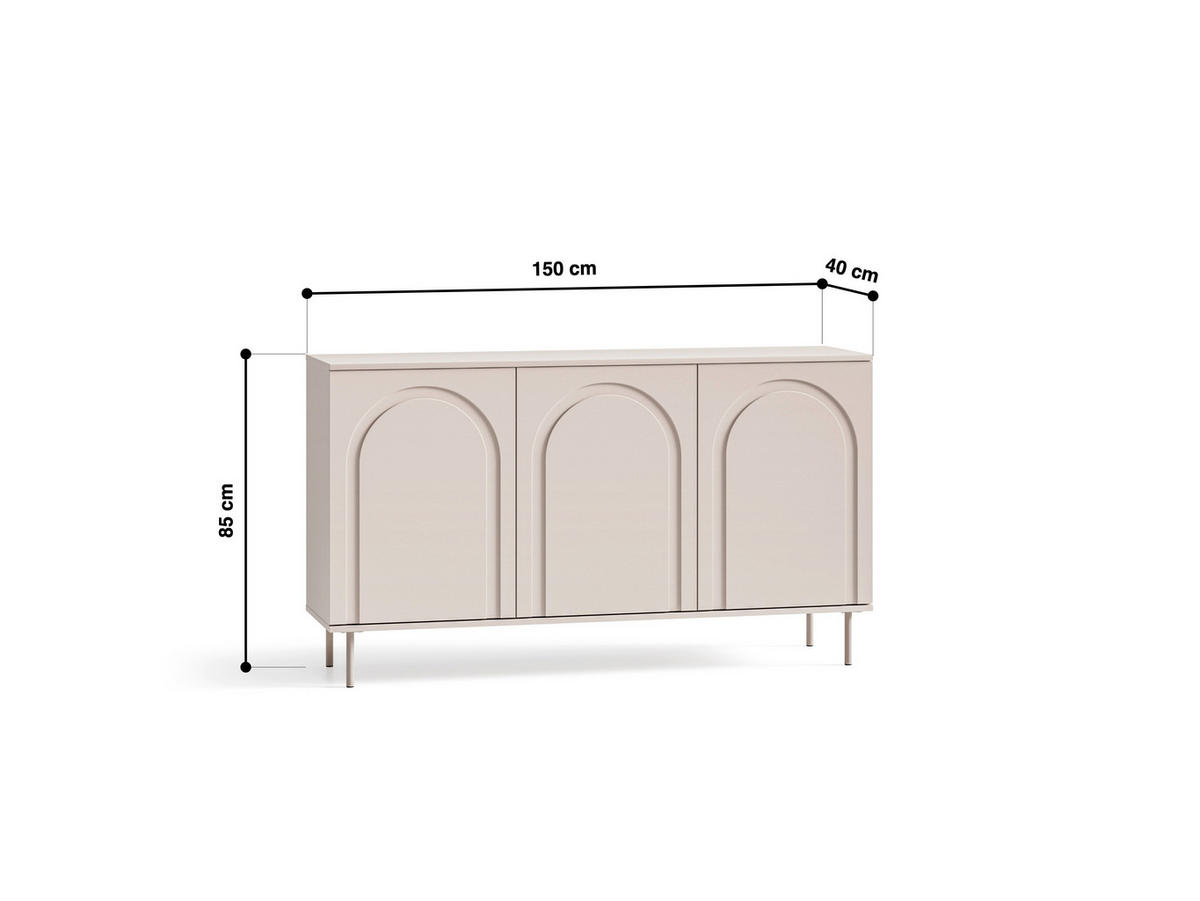 KOMMODE – 150 cm – Orvella – Kaschmir - Kaschmir, Holzwerkstoff (150/85/40cm) - hi-markt