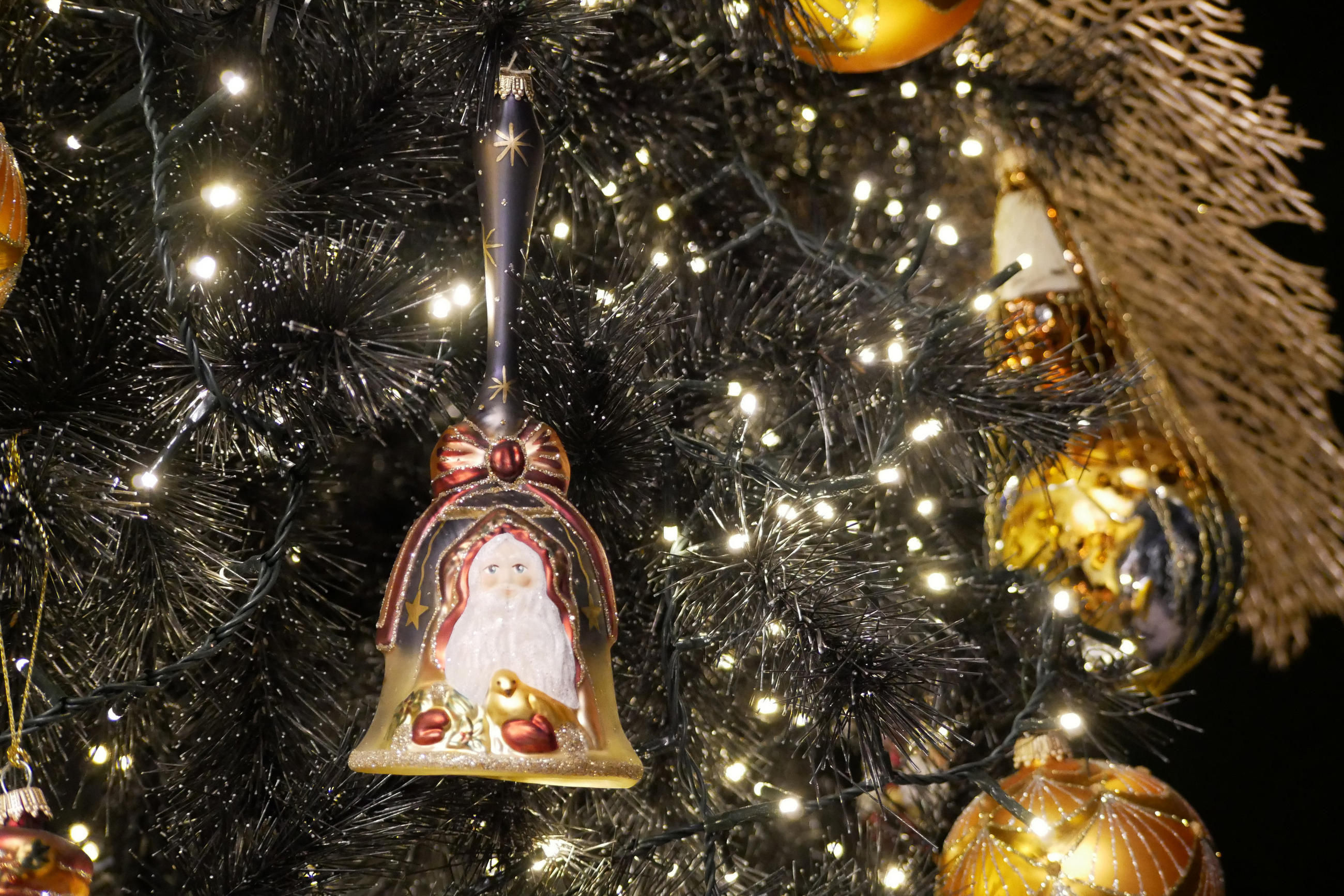 CHRISTBAUMSCHMUCK Viktorianisch Helmuts Glocke Mehrfarbig 17cm (Glas / 1 Stk.) - Multicolor, Glas (7/17/7cm) - Krebs Glas Lauscha