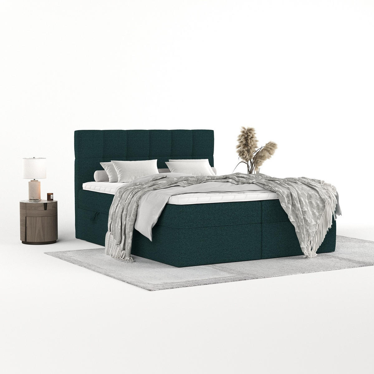 POSTEL BOXSPRING VARENO 200/200 Zelená - černá/zelená barva, kov/dřevo (200/200cm) - AltaBeds