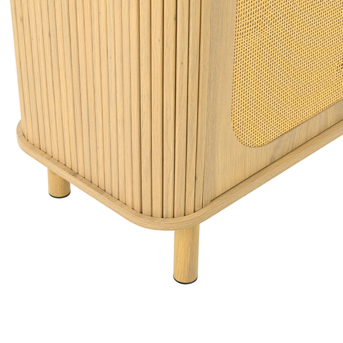 SIDEBOARD aus MDF 140x40x80 cm Natur mit Rattantüren, Schubladen und Kabeldurchführung - Naturfarben, Holzwerkstoff (140/80/40cm) - IVMEU