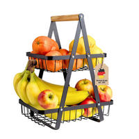 OBSTKORB Etagere 30/35 cm - Schwarz, Metall (6.4cm) - Intirilife