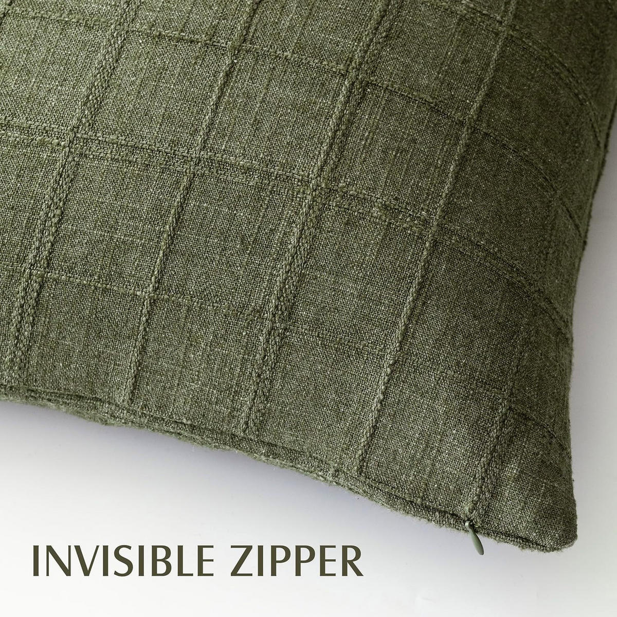 KISSENBEZUG – Füllung nicht enthalten – dunkelgrün – 45 x 45 cm – 2er-Set - Weiß, Textil (45/45cm)