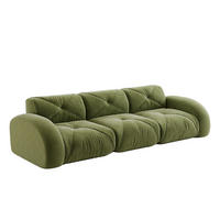SOFA rahmenlos modular Chenille Grün - Grün, Kunststoff (95/76/281cm) - Meubliv