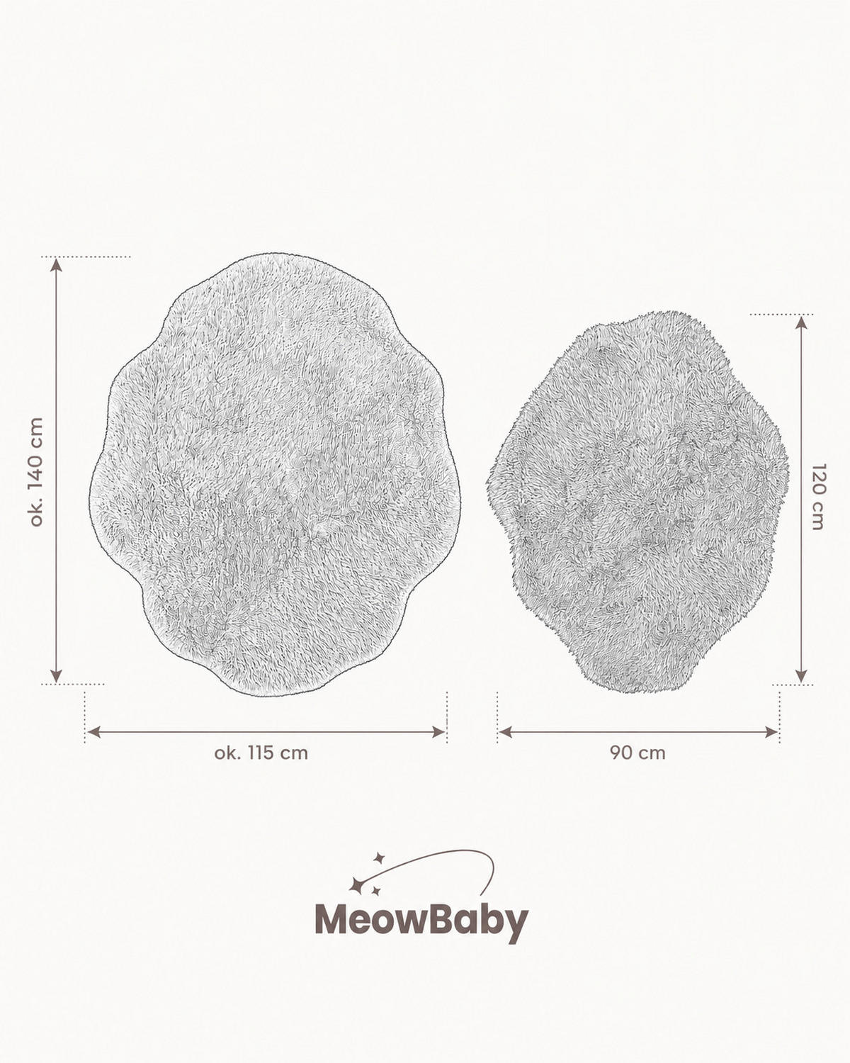 KINDERTEPPICH Mammoth flauschig - Beige, Textil (90/120cm) - MeowBaby
