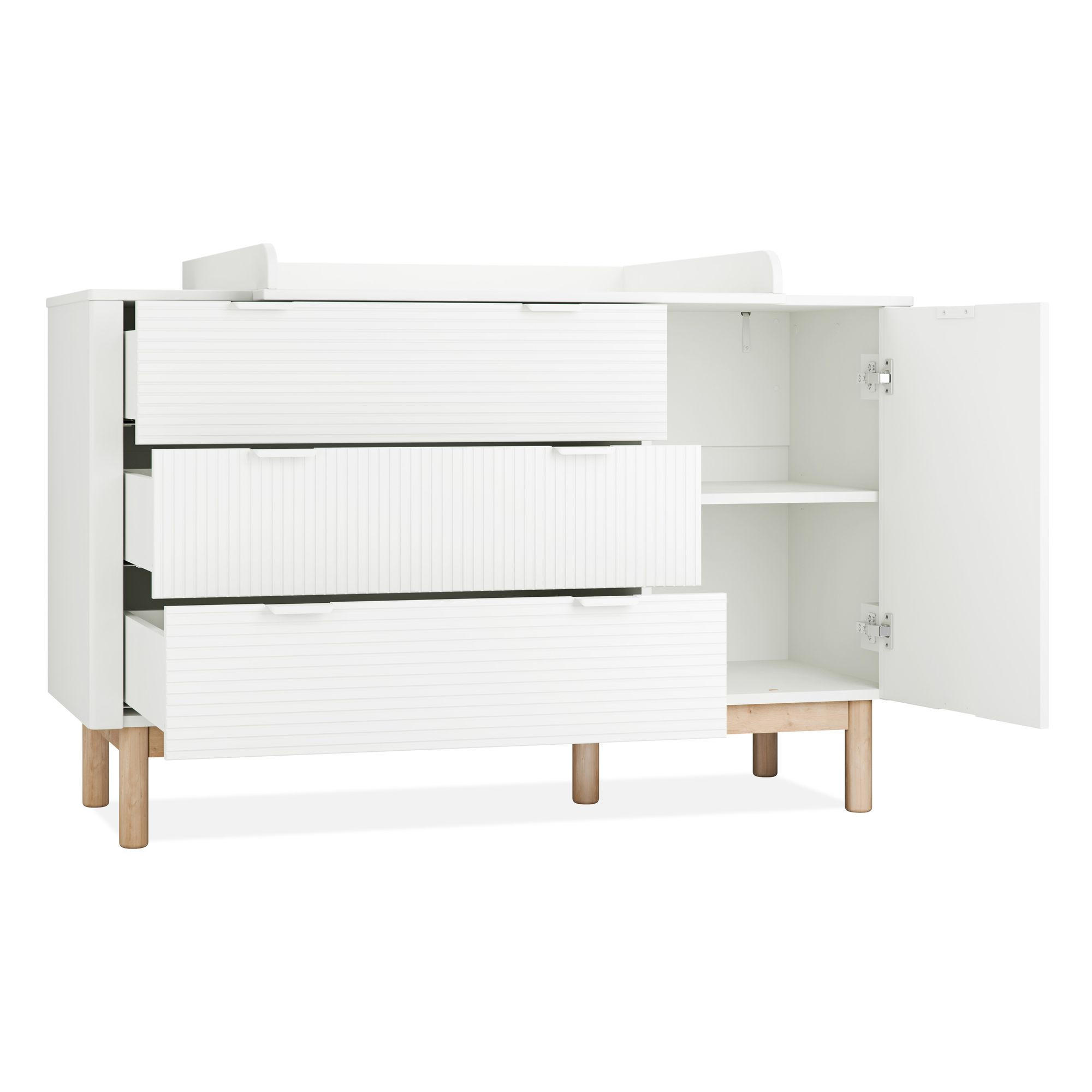 WICKELKOMMODE Kombikommode LOTTI - Weiß, Holz (145/91/53cm) - KONSIMO®
