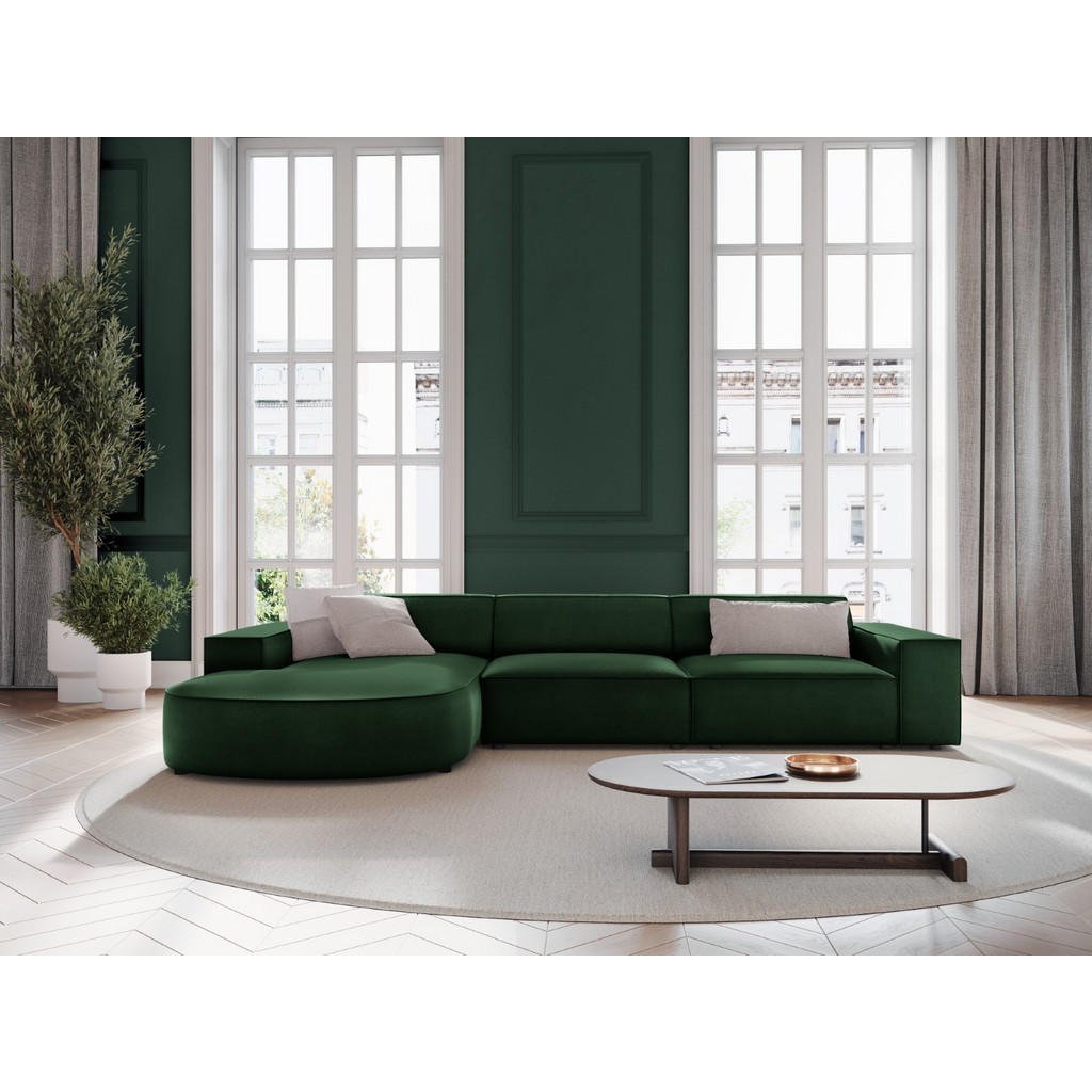 Thumbnail - Micadoni Ecksofa, Dunkelgrün, Textil, 4-Sitzer, L-Form, 284x166 cm, Hergestellt in Europa, Oeko-Tex®, Wohnzimmer, Sofas ...
