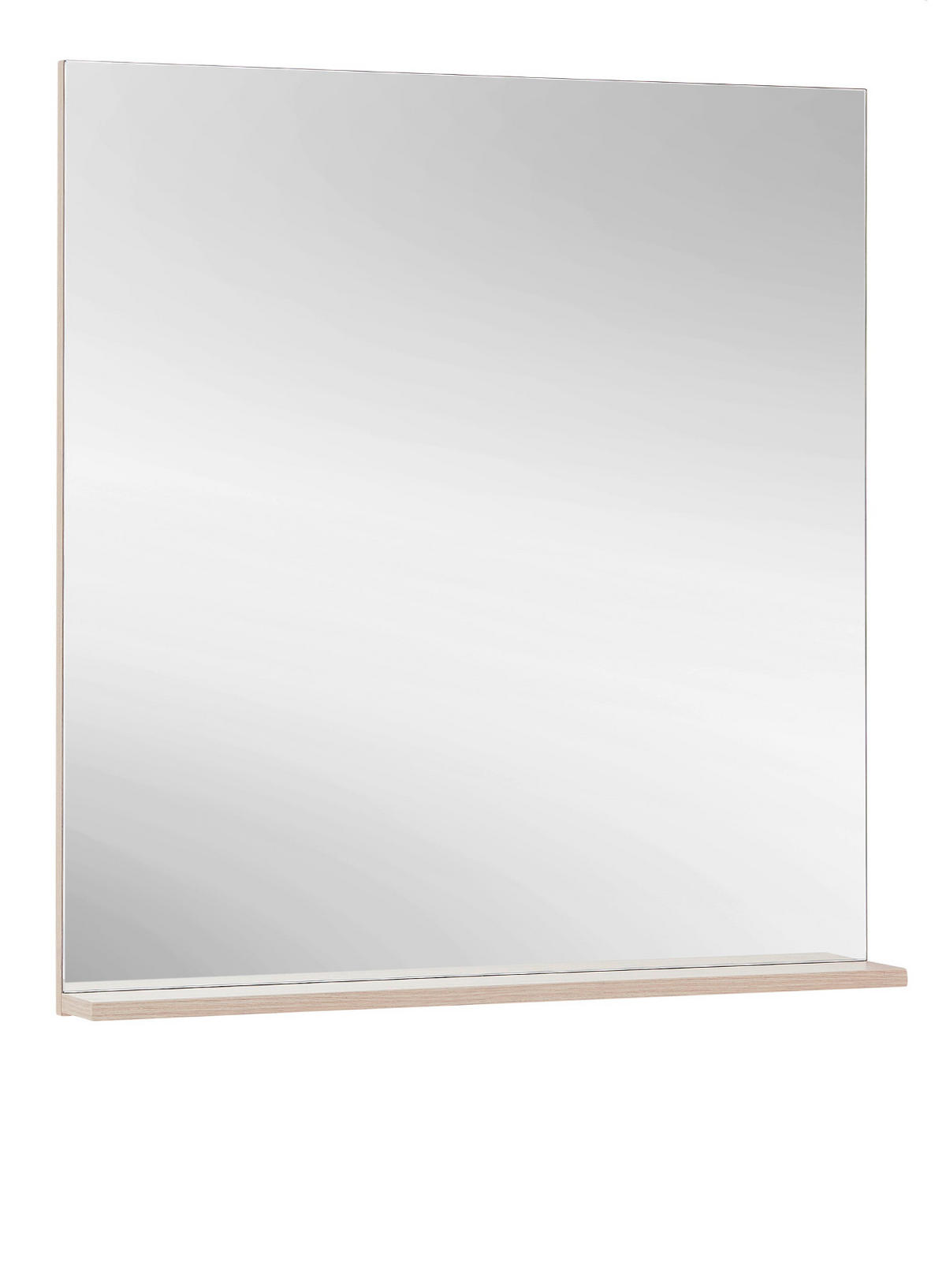 WANDSPIGEL Eiche mit Ablage Garderobenspiegel 75 x 80 cm - Eichefarben, Glas/Holzwerkstoff (75/80/10cm) - Furn.Design