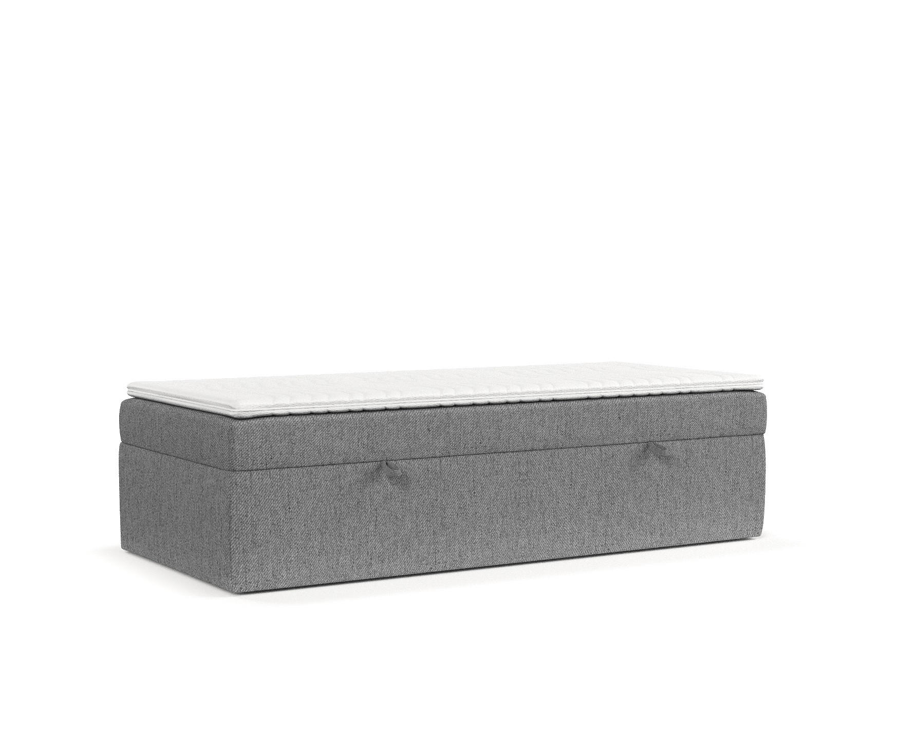 BOXBETT Lennon Grau 80/200 cm im Webstoff - Schwarz/Grau, Holz/Holzwerkstoff (80/200cm) - Maison de Reve