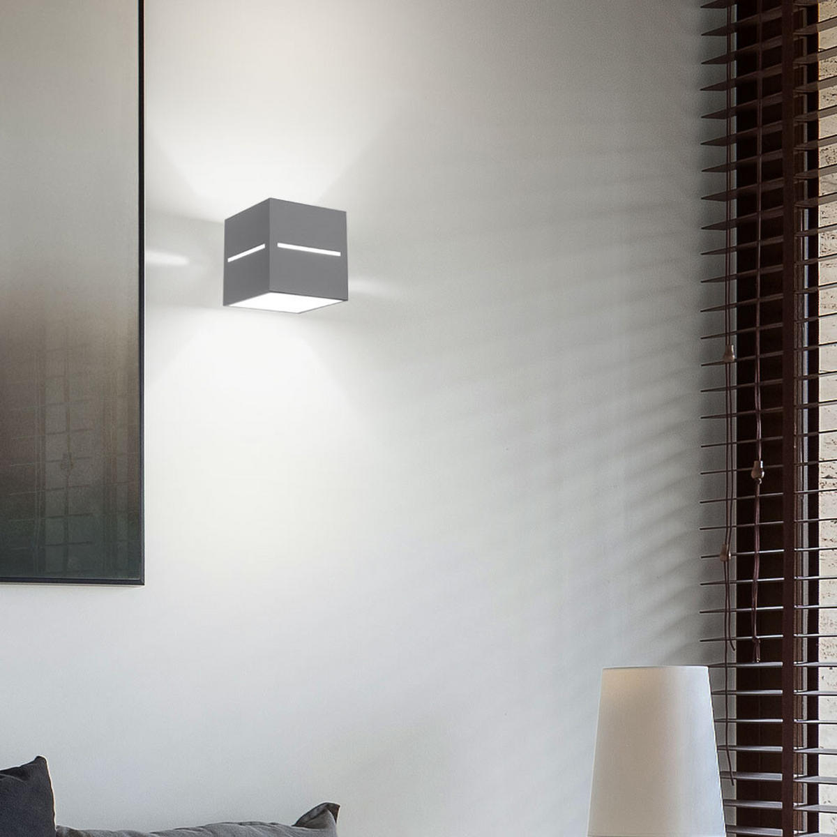 WANDLEUCHTE Aluminium Grau Up & Down - Grau, Metall (10/12/10cm)