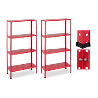 2XSCHWERLASTREGAL - Rot, Kunststoff/Metall (75.5/147.5/30.5cm) - Relaxdays