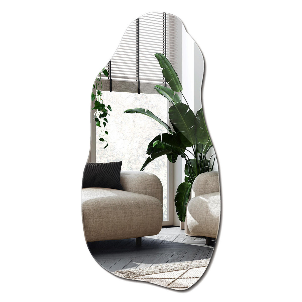 SPIEGEL 45x90 cm asymmetrisch - Transparent, Glas (45/90/0.4cm) - Wallfluent