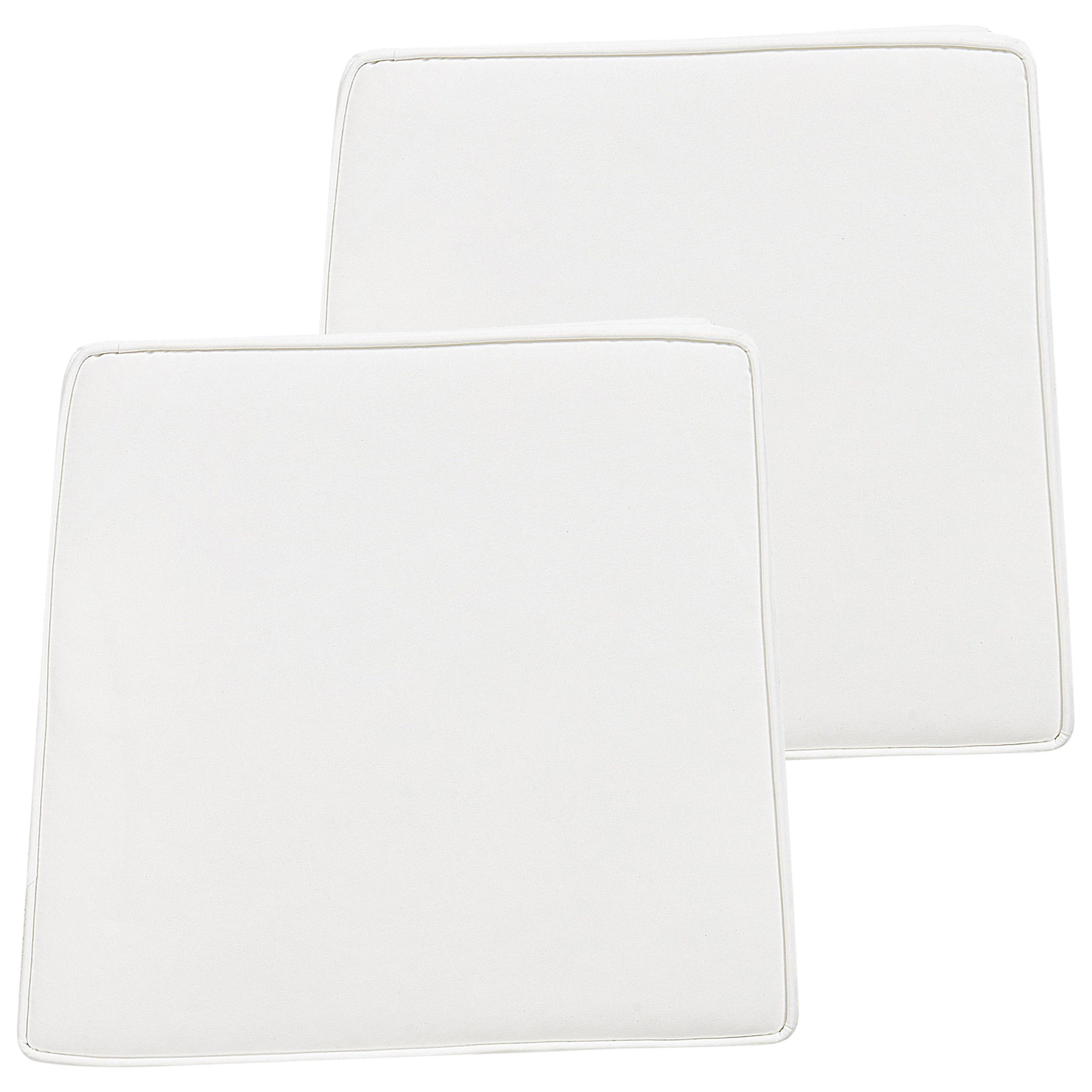 GARTENSTUHLKISSEN 2er-Set Cremeweiß 37/34 cm Terni - Weiß, Textil (37/5/34cm) - Beliani
