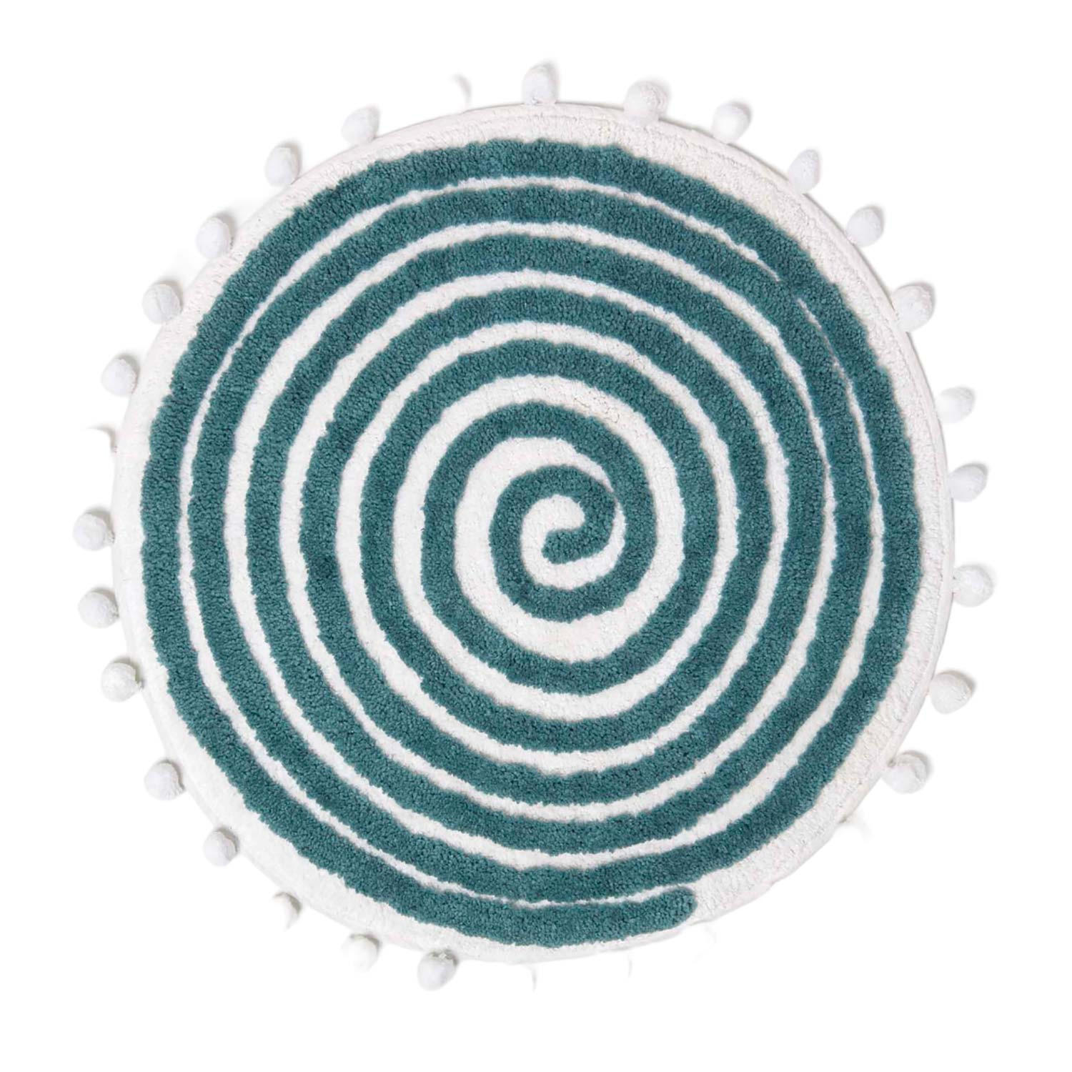 BADEMATTE Spiral 60 cm, Baumwolle - Petrol, Textil (60/60cm) - Homescapes