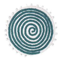 BADEMATTE Spiral 60 cm, Baumwolle - Petrol, Textil (60/60cm) - Homescapes
