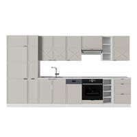 KITCHENETTE Fame-Line GriBej/Alb 355 cm , AP Marmură - grej/alb, compozit lemnos (355/206.8/60cm) - Vicco