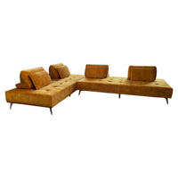 MODULSOFA WIOLO Gold Velvet - Silberfarben/Goldfarben, Textil (350/80/240cm) - KAWOLA