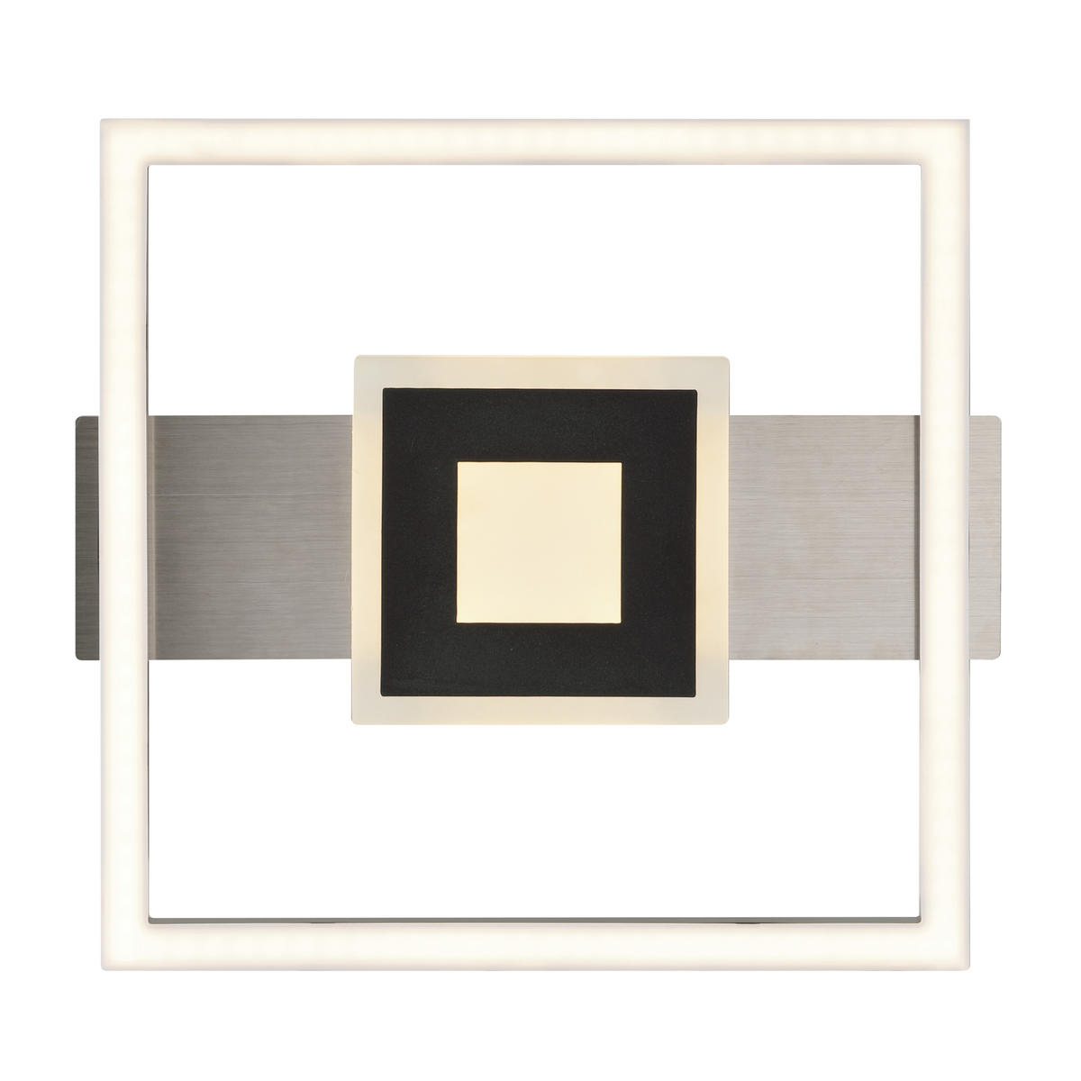 LED DECKENLEUCHTE Baldo Schwarz/Eisen 29,5/27,5/5 cm - Multicolor, Metall (29.5/27.5/5cm) - Brilliant