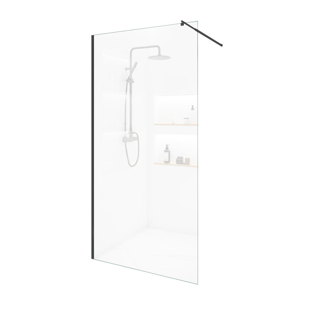 DUSCHABTRENNUNG BAKI - 110 x 200 cm - Schwarz, Glas/Metall (110/200cm) - Home Deluxe