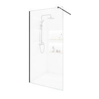 DUSCHABTRENNUNG BAKI - 140 x 200 cm - Schwarz, Glas/Metall (140/200cm) - Home Deluxe
