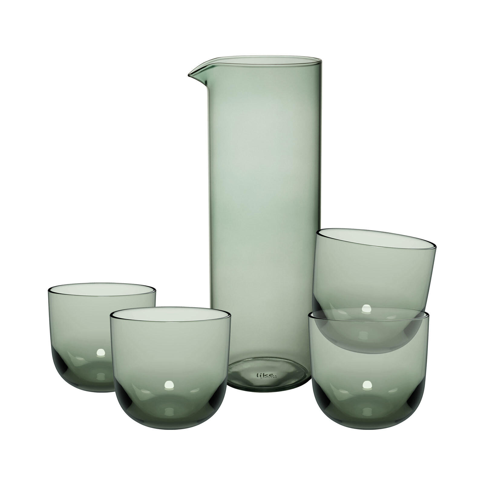 TRINKGLÄSER MIT KARAFFE Like Glass Sage 5er Set - Grün, Glas - like.Villeroy & Boch