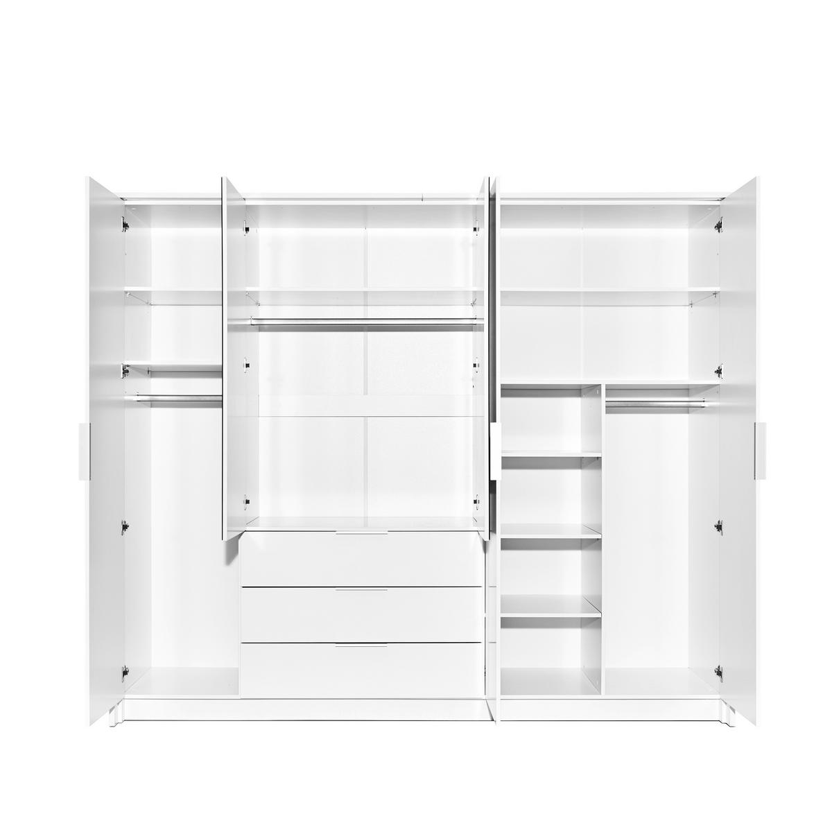 DREHTÜRENSCHRANK RAMMUS 255/217/65 cm 5-türig mit Spiegel Graphitfarben - Graphitfarben, Holzwerkstoff (255/217/65cm) - MASSENO