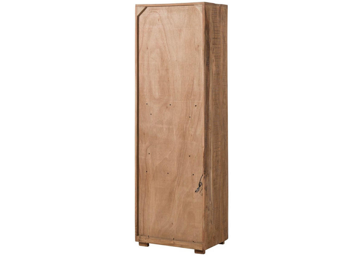 VITRINE Akazie 58x40x180 natur lackiert BARK #102 - Braun, Holzwerkstoff (58/180/40cm) - Massivmoebel24