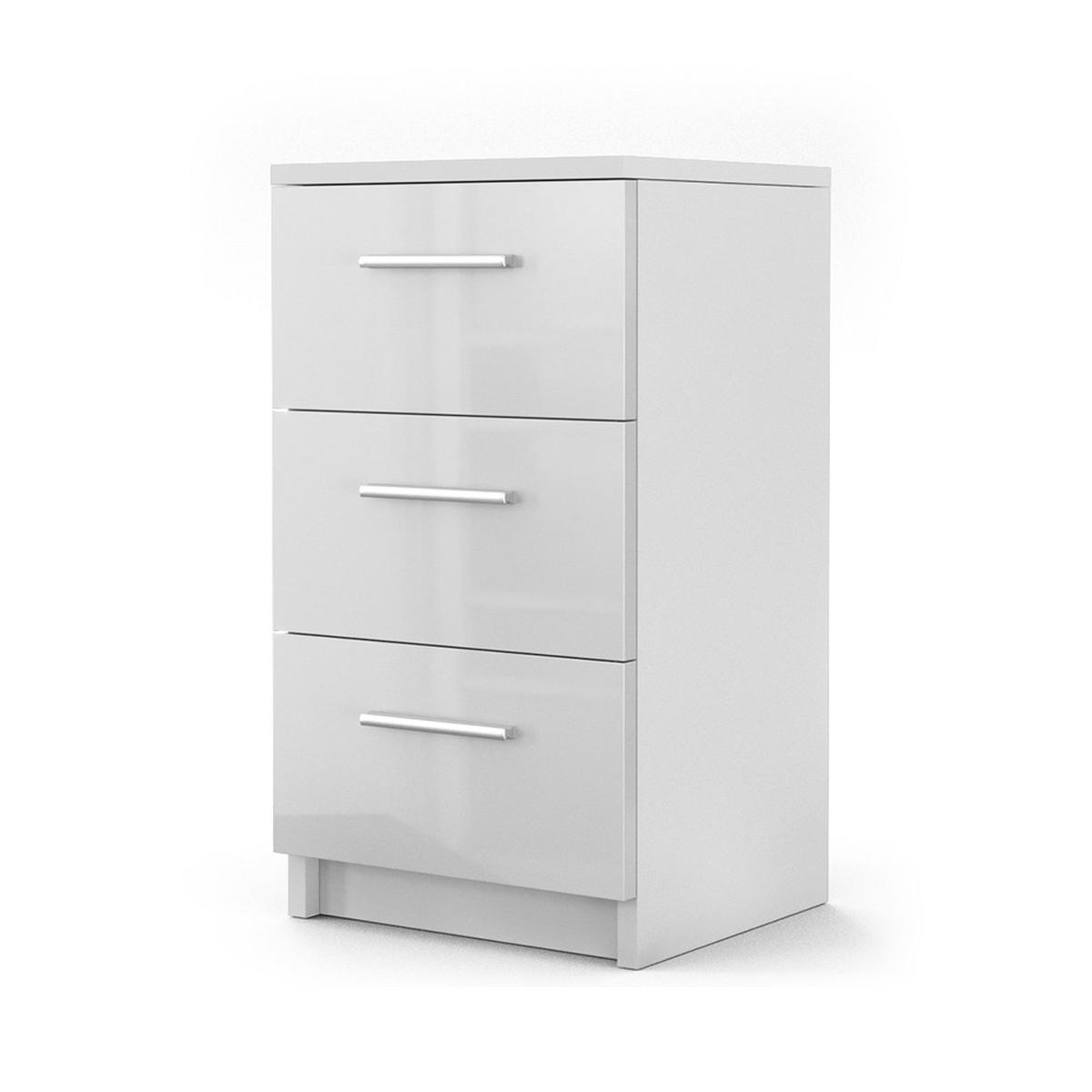 NACHTTISCH Weiß Hochglanz 38 x 66 cm - Weiß Hochglanz, Holzwerkstoff (38/66/35cm) - Vicco