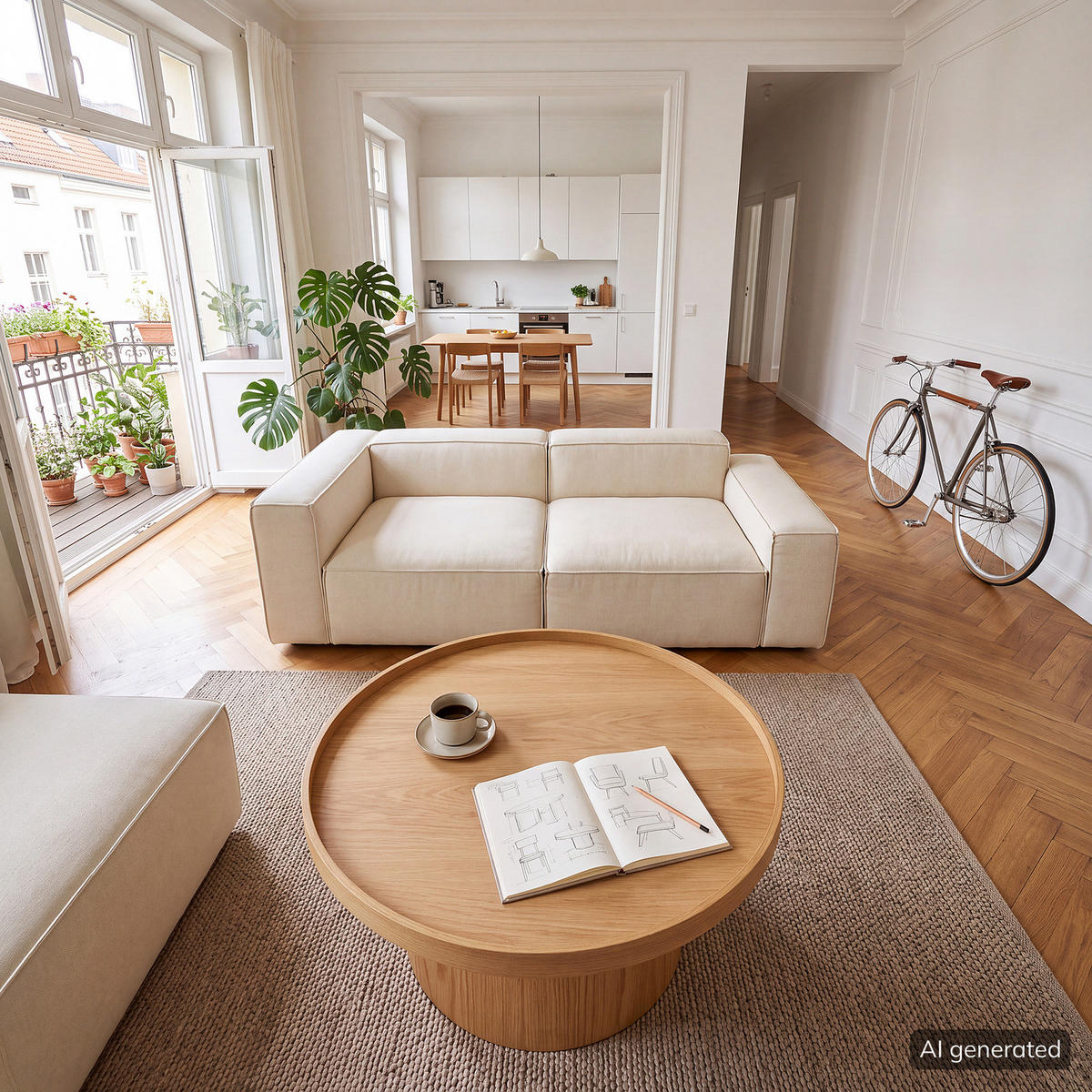 COUCHTISCH - MDF - Eiche - Eichefarben, Holzwerkstoff (80/80/35cm) - home24