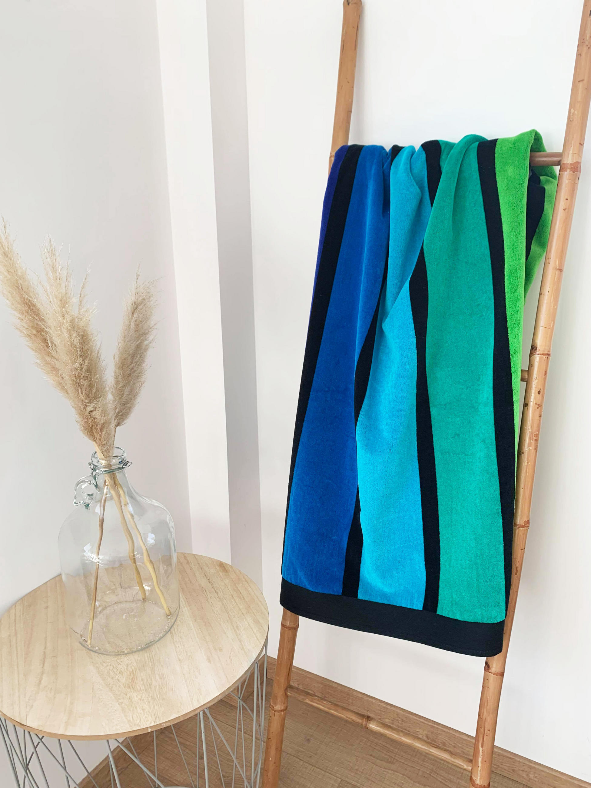 STRANDTUCH Frottee Velours Jacquard Happy Men 100x175 470g/m² - Grün, Textil (100/175cm) - LE COMPTOIR DE LA PLAGE