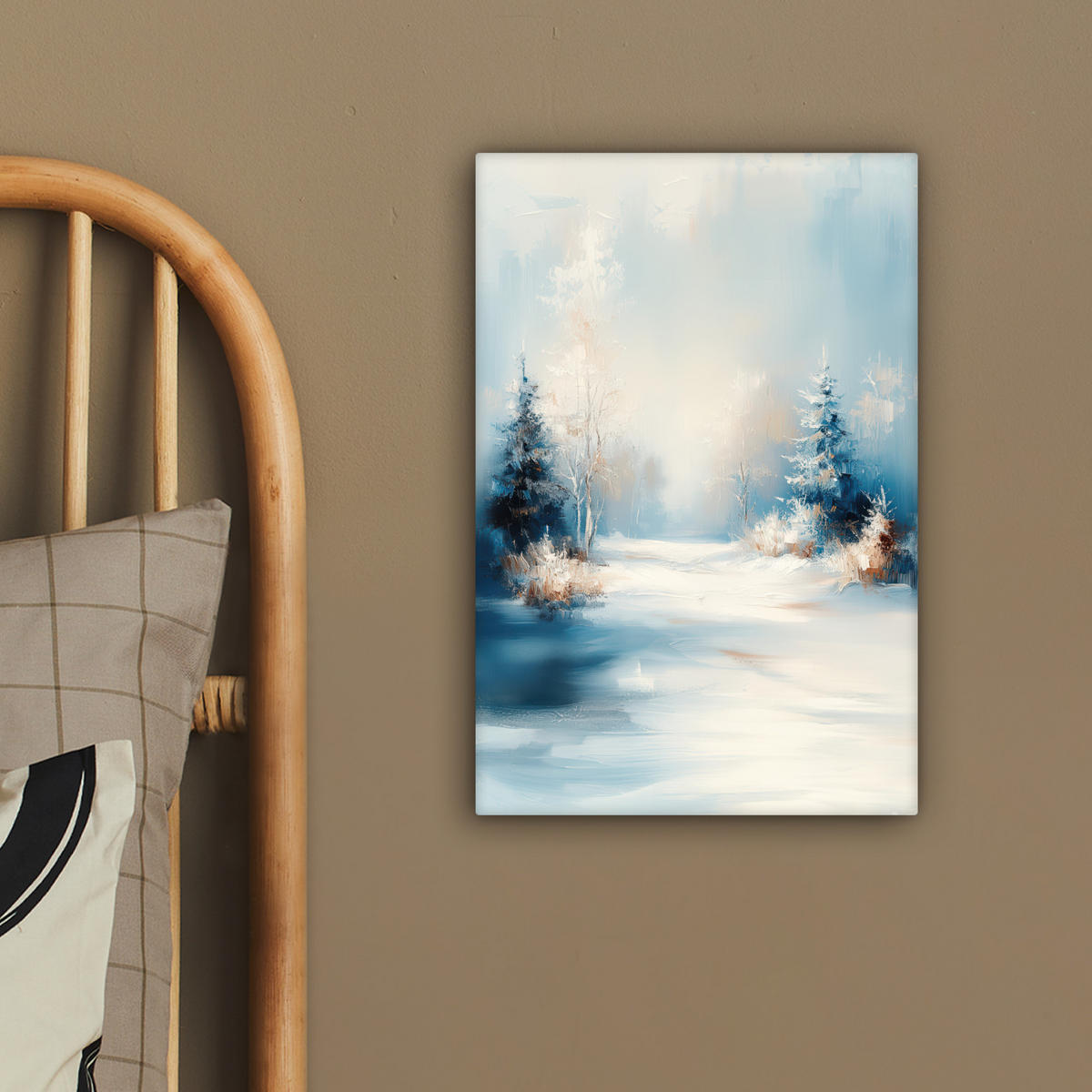 LEINWANDBILD Wald - Winter - Natur - Abstrakt - Schnee 20x30 cm - Weiß, Textil (20/30cm) - MuchoWow