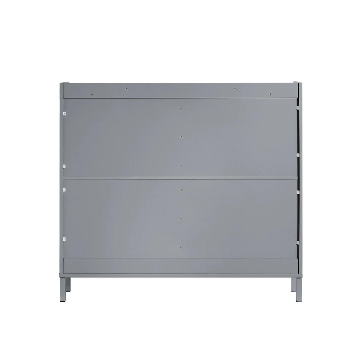 FSR100 Schuhkipper 4 Klappen Schuhschrank schmal Schuhkommode Schuhablage Hellgrau - Hellgrau, Holzwerkstoff/Metall (100/90/19cm)