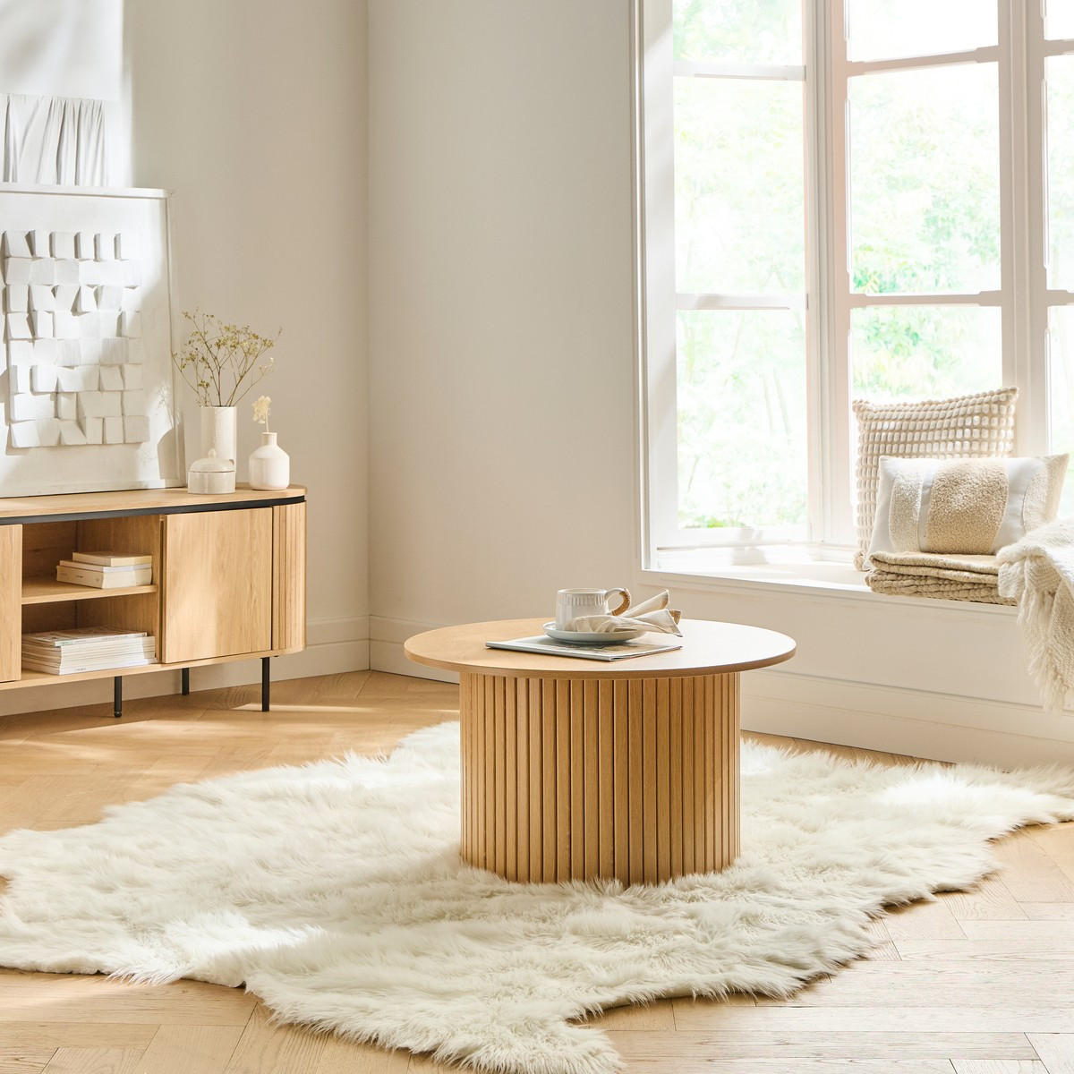COUCHTISCHE in Houtenoptik - ELIE 70/70/40 cm - Eschefarben, Holzwerkstoff (75.5/70/40cm) - Calicosy