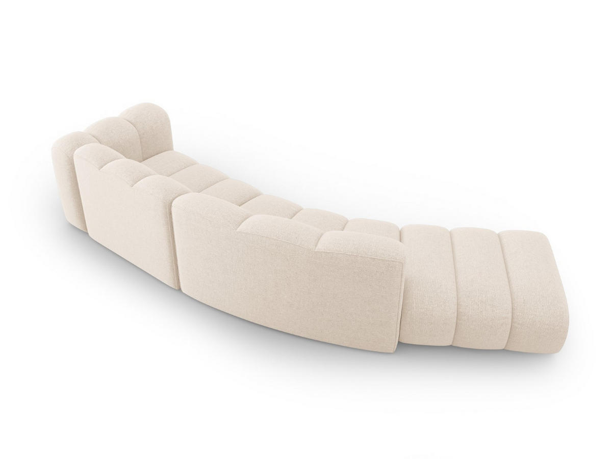 SOFA modular links Lupine aus Chenille-Stoff leichtes beige 5 Sitzplätze - Creme, Textil (166/70/335cm) - Micadoni