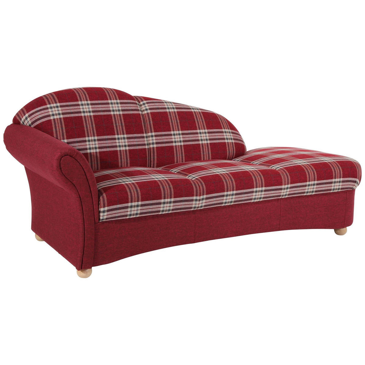 RECAMIERE Armlehne links Kama Bezug Flachgewebe Buche natur / rot - Rot, Kunststoff (191/83/81cm) - 58aufmkessel