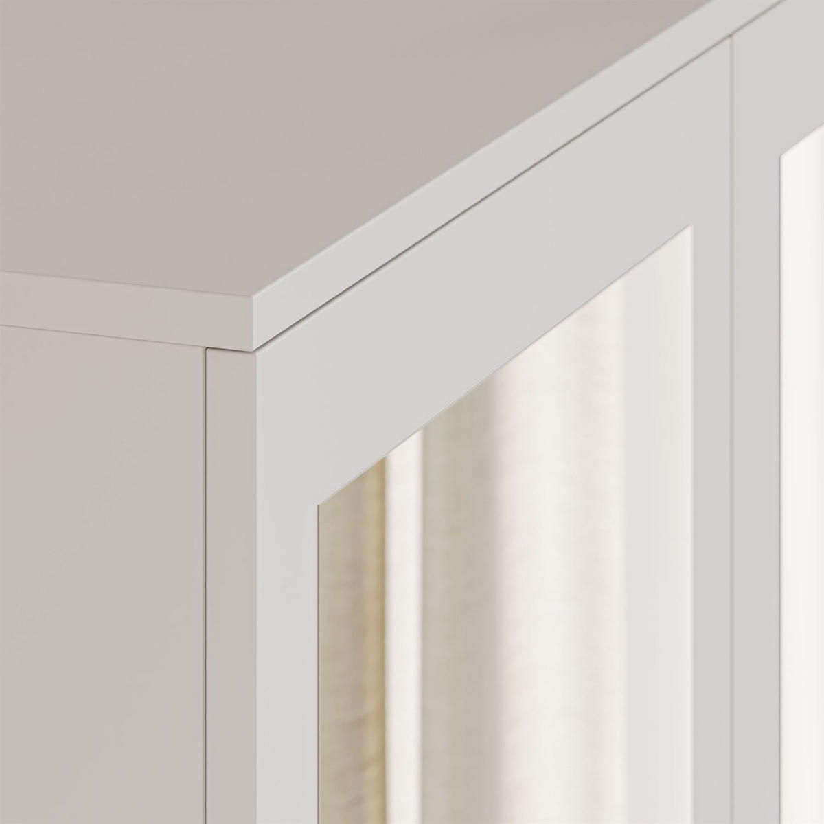 SCHRANK HANA SS-90 mit Spiegel Weiß - Weiß, Holzwerkstoff (90/180/50cm) - Lookway