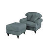 SESSEL-SET grau Landhaus, Loungesessel inklusive Hocker - Braun/Grau, Holz/Textil (175/95/110cm) - Furn.Design