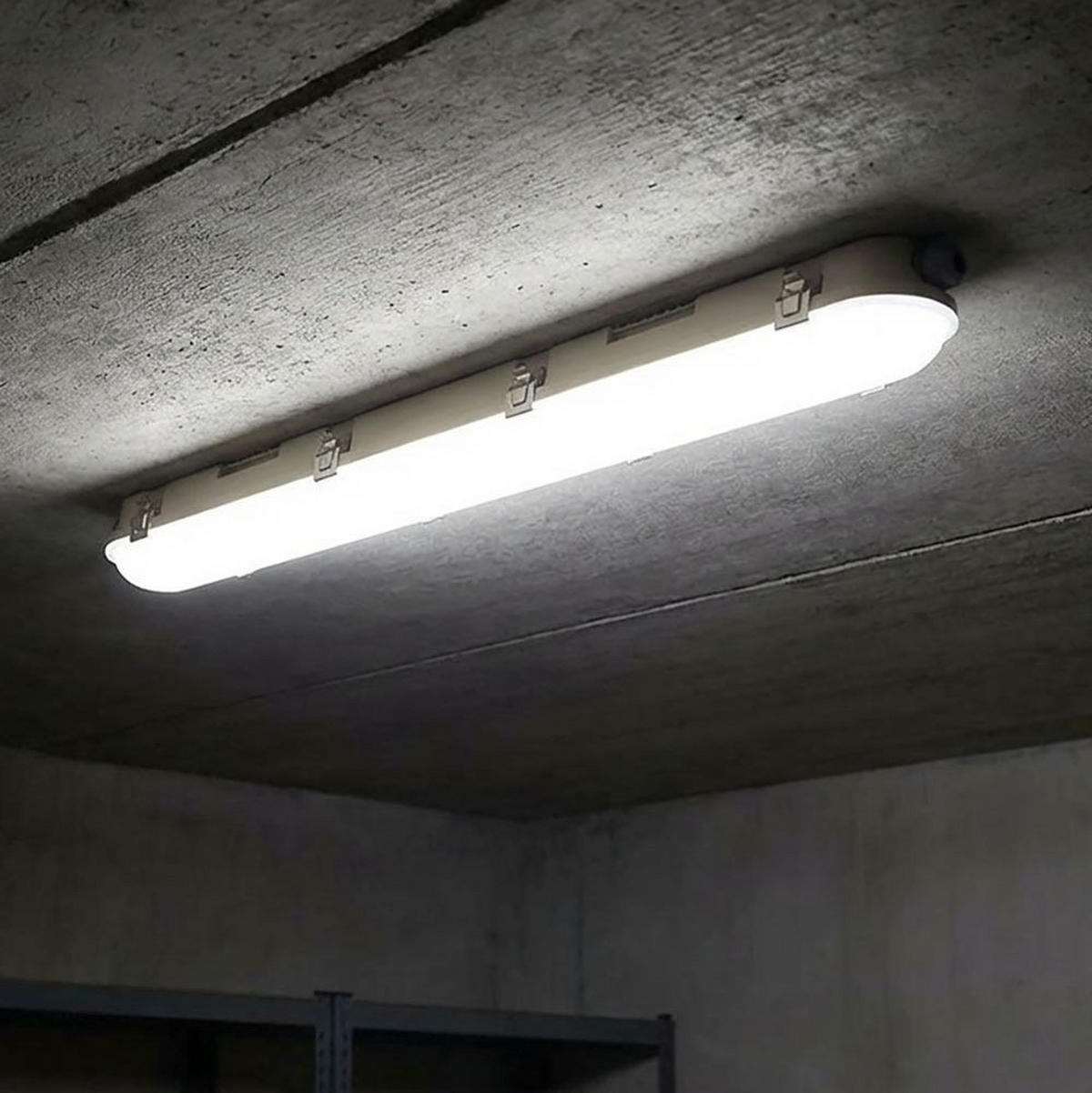 LED DECKENLEUCHTE Wannenleuchte Weiß - Weiß, Kunststoff (120/7.8/7.2cm)