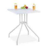 GARTENTISCH - Weiß, Kunststoff/Metall (61/61/75cm) - Relaxdays