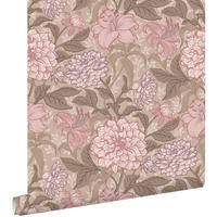 TAPETE Blumenmuster 50 x 900 cm - Lila, Papier (50/900cm) - ESTAhome