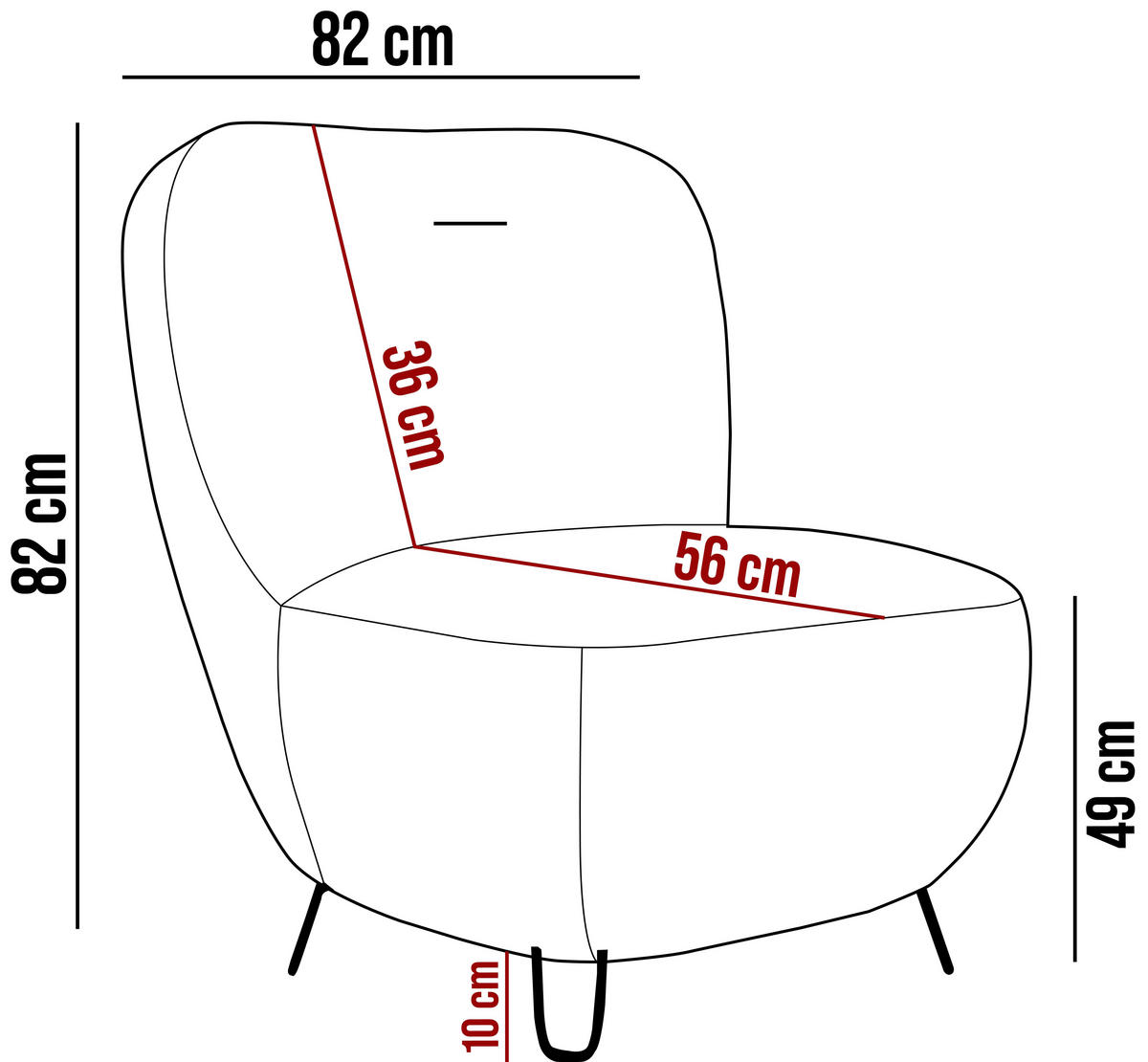 SESSEL LUIS, Skandinavischer Stil – Freistehend, 82×56×82 cm, ANTHRAZIT - Anthrazit/Schwarz, Holz/Textil (82/82/66cm) - DomoHome