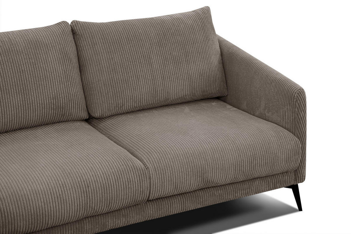 ECKSOFA VILT 4-Sitzer, taupe - Taupe/Schwarz, Holzwerkstoff/Textil (156/255cm) - Courtois Laville