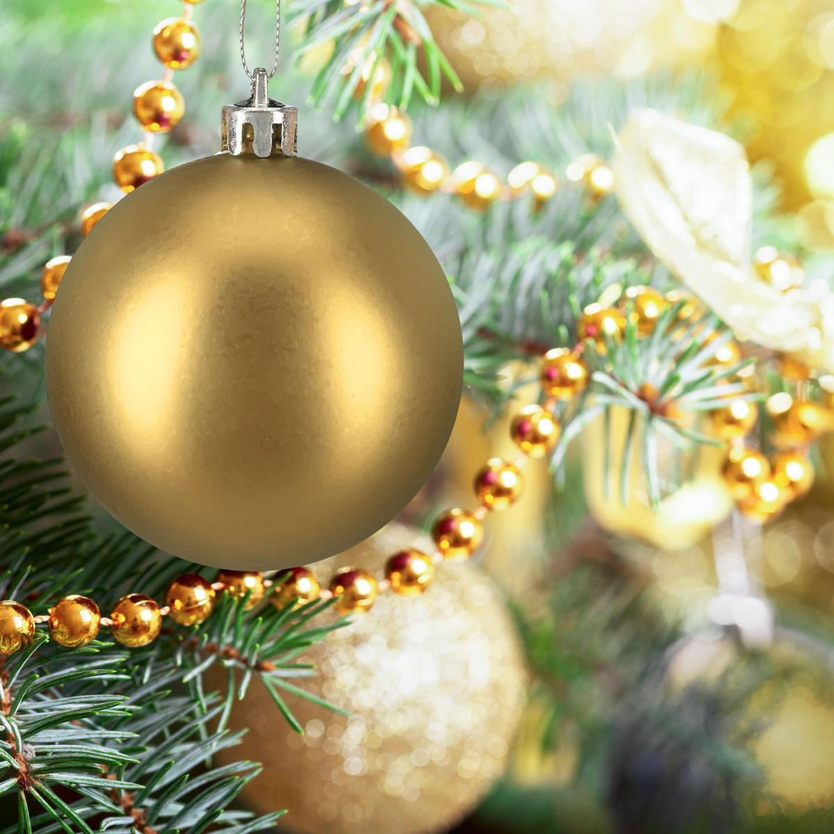 100XWEIHNACHTSKUGELN - Goldfarben, Kunststoff (6/7/6cm) - Relaxdays