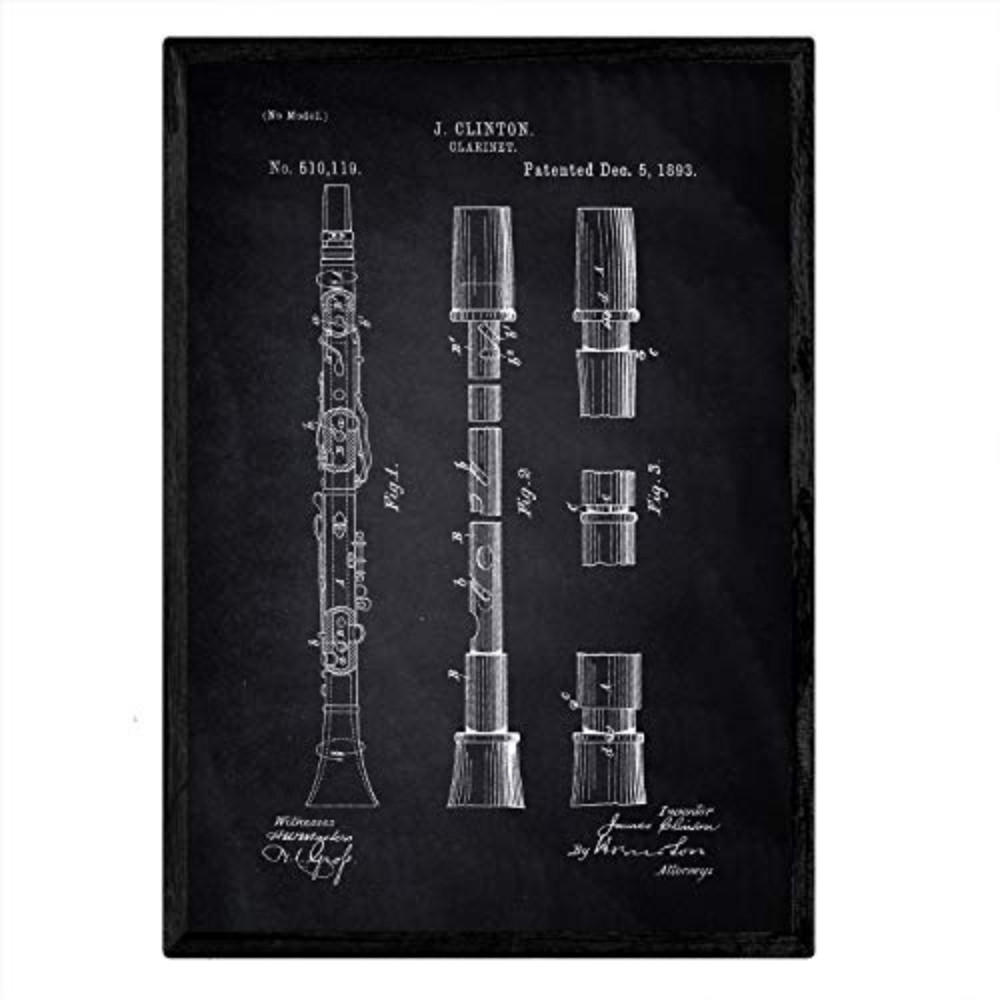 POSTER Klarinette Patent A3 Rahmenlos - Klar, Papier (29.7/5/42cm) - Nacnic